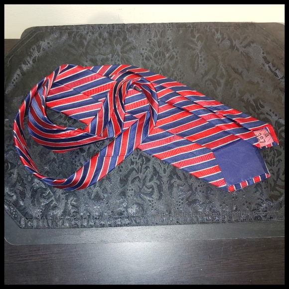 Red White and Blue Diagonal Tie - Picture 3 of 4